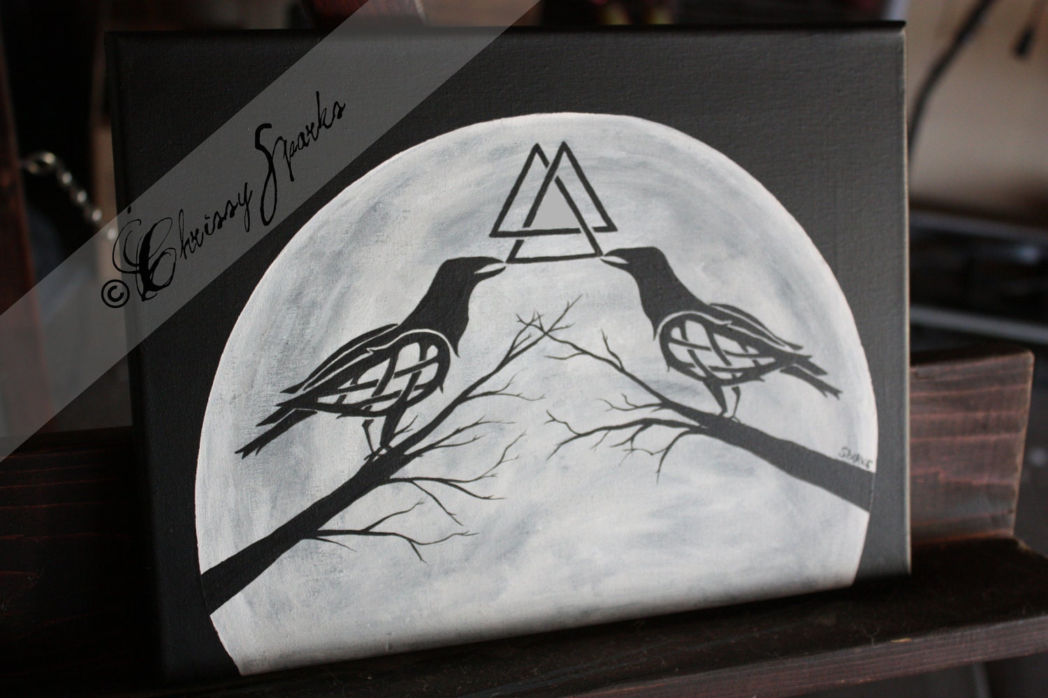 Hugin & Munin - 9x12 Painting