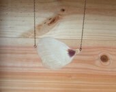 White Hibiscus Pressed Flower Petal Necklace
