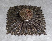 Steampunk Gothic Marcasite Brooch Free Shipping