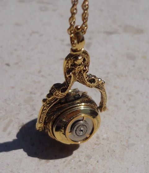 Victorian Steampunk 3 way Wish Bone Locket Necklace