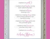 I Believe in Pink Audrey Hepburn Wall Art Print Poster Home Decor 8x10 Audrey Hepburn Quote Premium Print