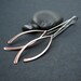 Branch earrings. Copper and silver minimalist earrings