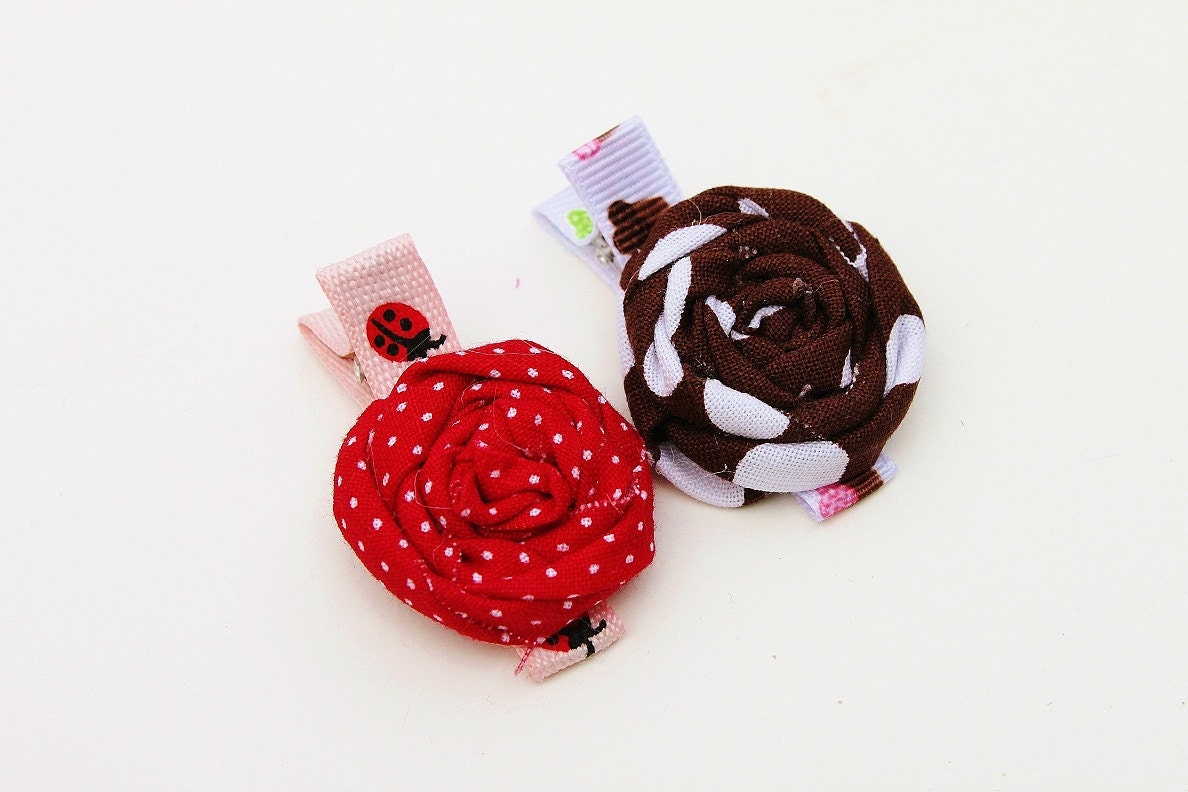 baby hair clip, hairclip, flower girl gift, little girl hair clip, child girl, party favors, ladybugs, birthday girl, fine hair clip