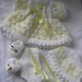 Hand Knitted dolls / reborn clothes set in white / yellow to fit 10 / 12 inch baby doll / reborn