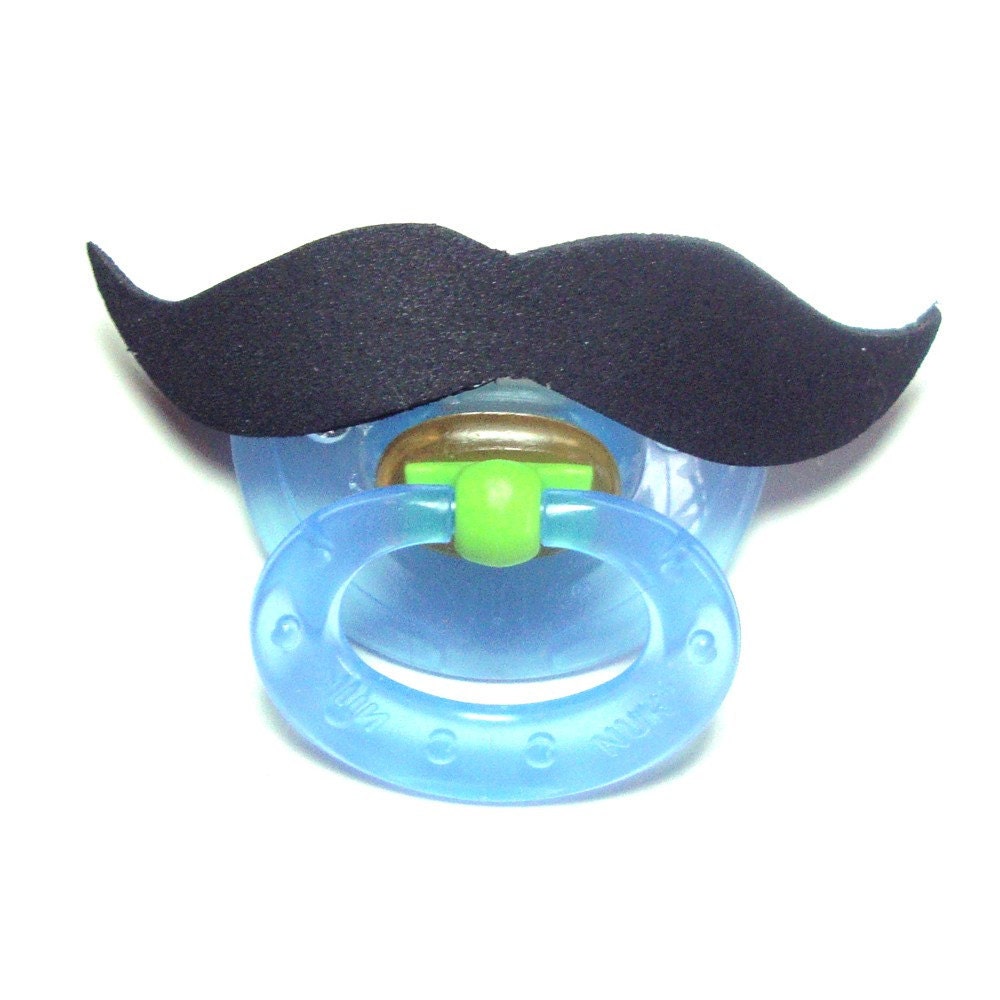 Mustache pacifier black 6 to 18months