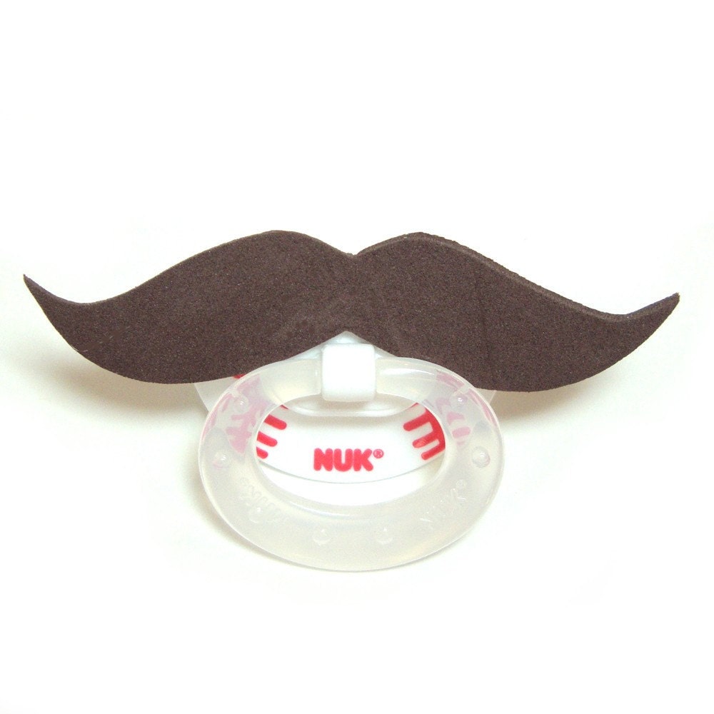 Brown Mustache baseball pacifier 6 to 18 months