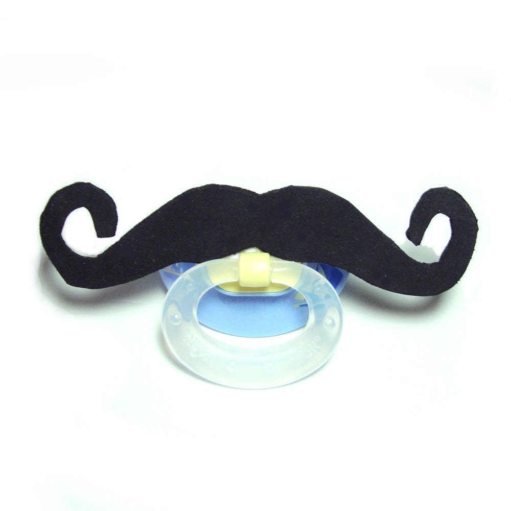 Mustache pacifier black 0 to 6 months
