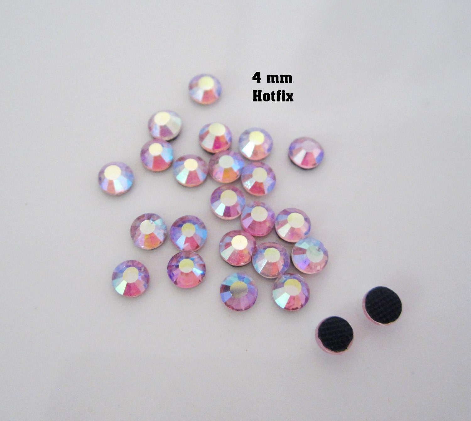 Pink AB Hotfix Crystals---4 mm-- Super Sparkly-- 100 pcs