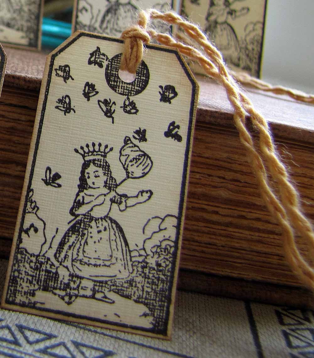 Hand Stamped Petite Gift Tags The Bee Princess
