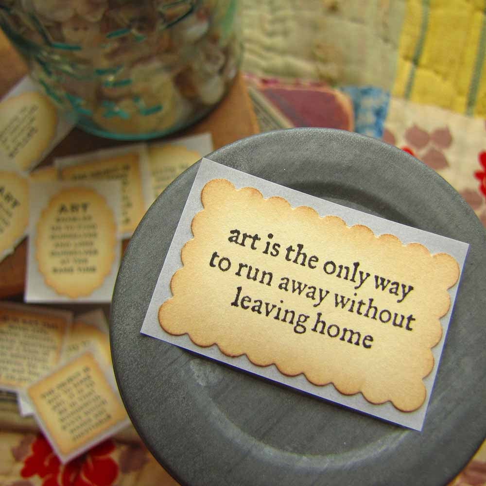 Art Quote Stickers- Hand Stamped Inspiration