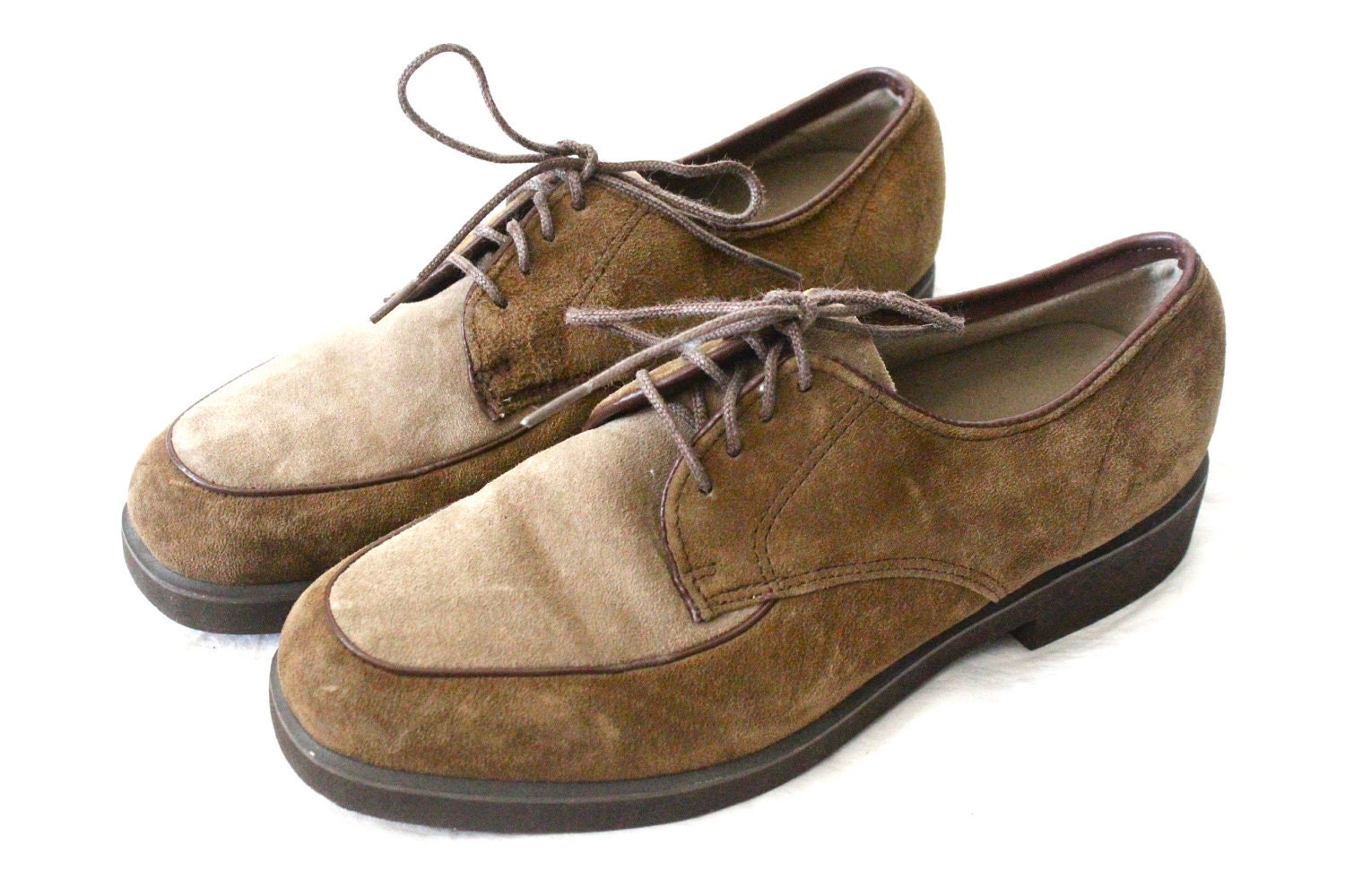 Vintage Hush Puppies Two Tone Saddle Leather Oxfords Sz 7M