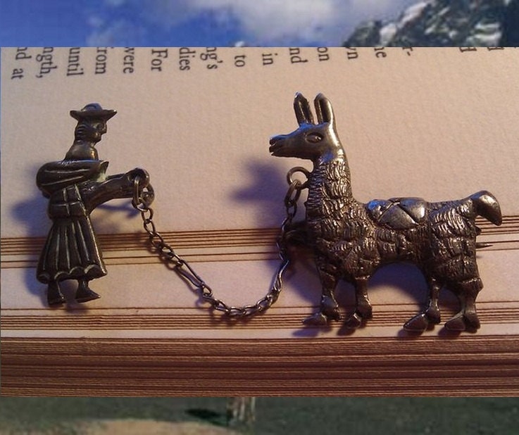 TREASURY ITEM: Vintage Sterling Silver Llama and Keeper Brooch