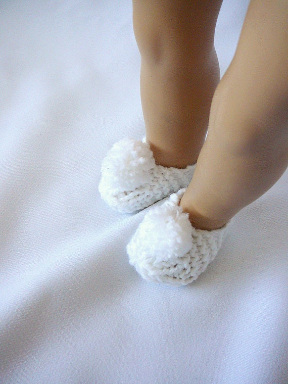 Items similar to Seamless Knitted Slippers For American Girl Doll 18