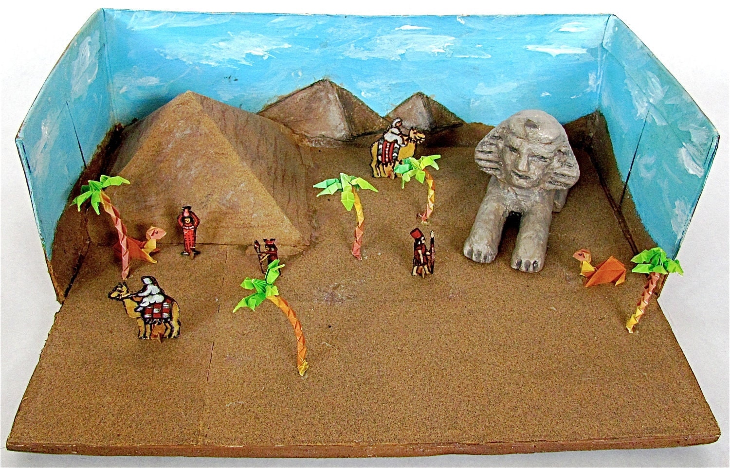 Ancient Egypt Shoebox Diorama Child's Naive Art by lion2833