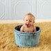 NEW NEW New...LARGER "Newborn Prop Bucket" Round Bucket with Dark Stain. Painted with your choice of Color