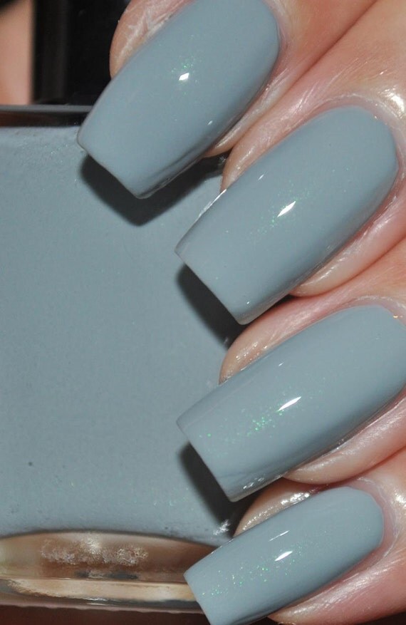 Zera Grey Creme with Green Shimmer Nail Polish 15ml (.5oz)