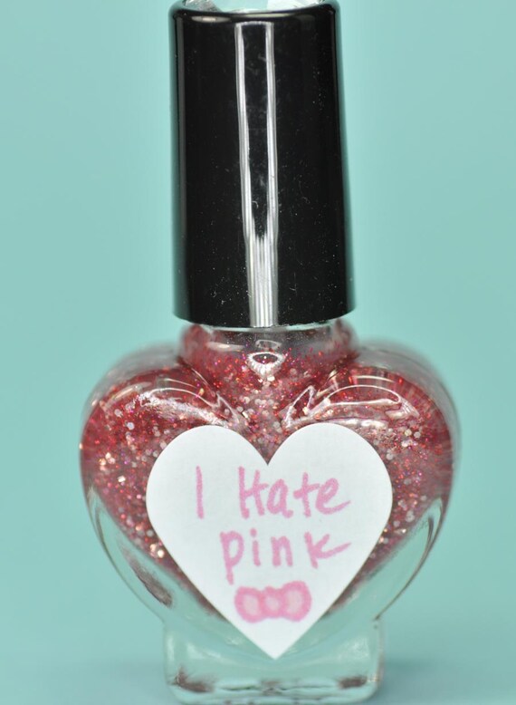 I Hate Pink Glitter Nail Polish 5ml Mini Bottle by TheHungryAsian