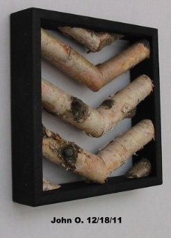 chevron, birch chevron,  wall hanging, framed birch chevron, black & white