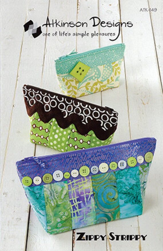 Cosmetic Bag, Change Purse, Wallet  Pattern,  Zippy Strippy by Terry Atkinson