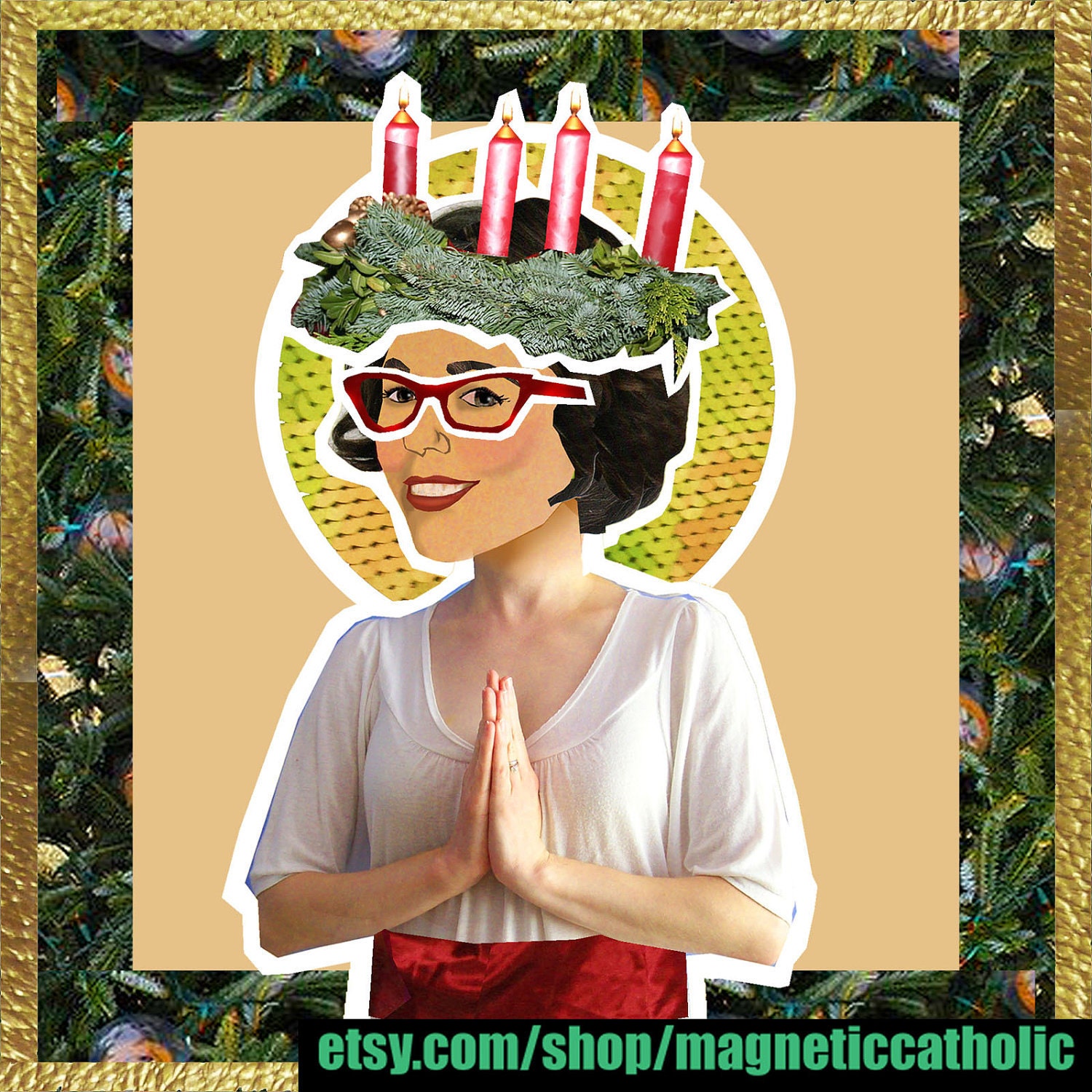 St Lucy Catholic Saint Lucia's Day and patron saint of eye health magnetic paper doll set
