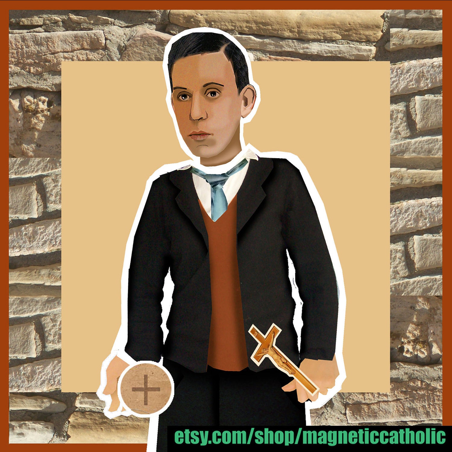 Blessed Miguel Pro: The Undercover Priest magnetic Catholic paper doll set