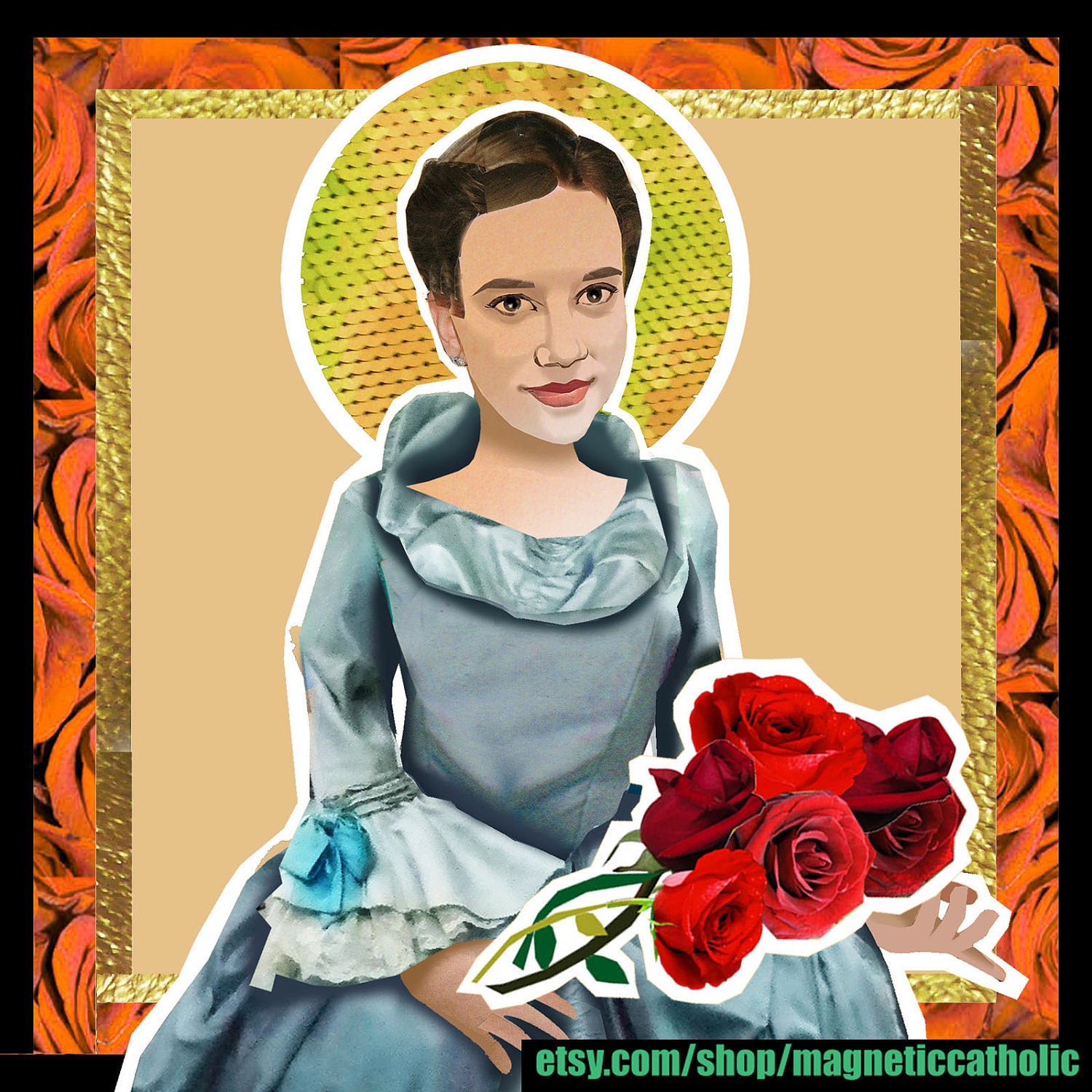 Catholic Saint Elizabeth of Portugal magnetic paper doll