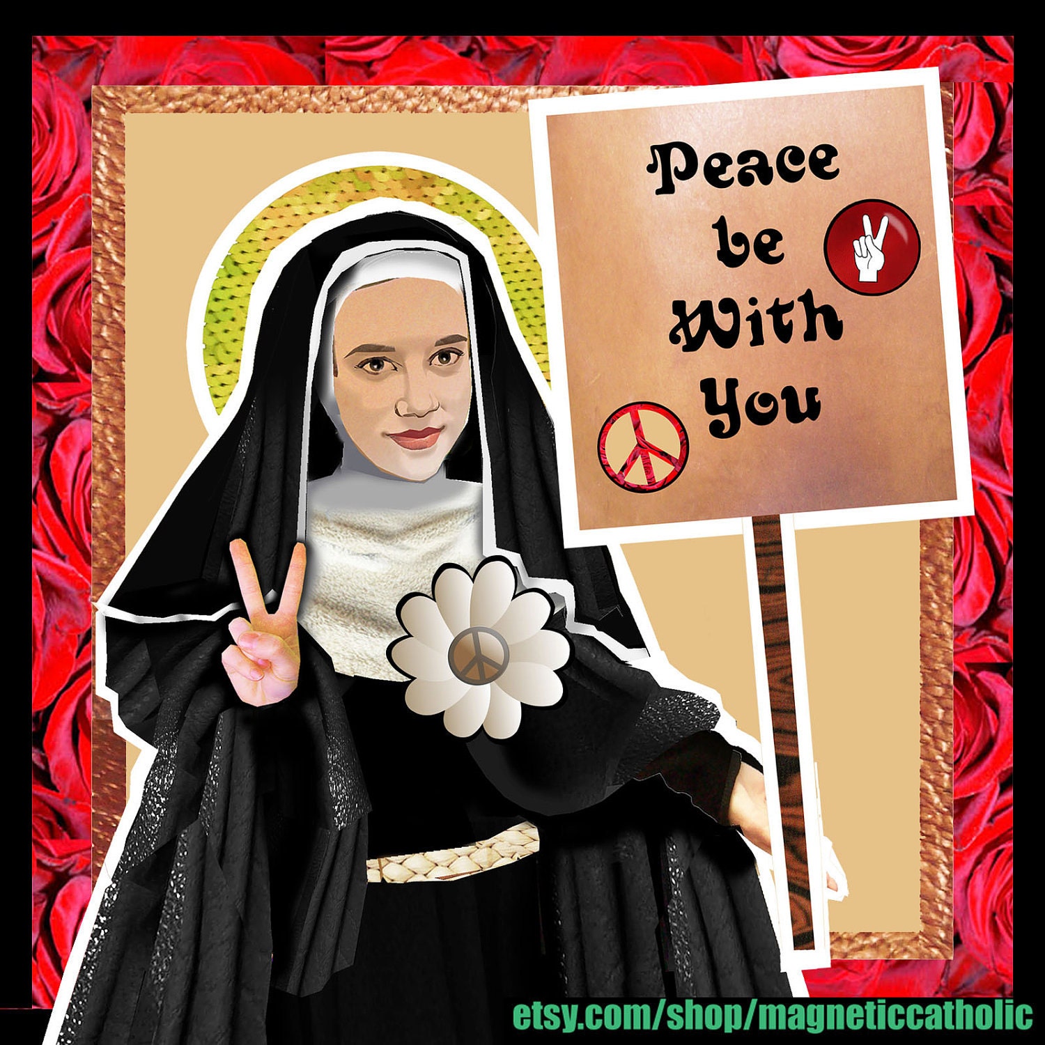 Patron Saint of Peace magnetic paper doll St. Elizabeth