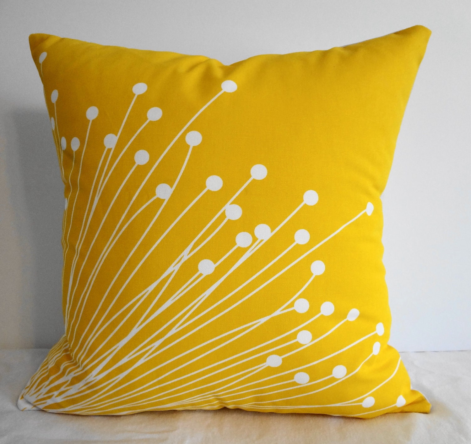 Starburst Yellow Pillow Covers Decorative Throw by pillows4fun