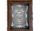 personalized wedding chalkboard art print signage customized  typography chalk board vintage black 13x19 decor personalized gift