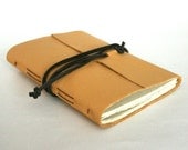 Slim Leather Journal, Thin Pale Yellow 4.5 x 6 Journal by The Orange Windmill on Etsy