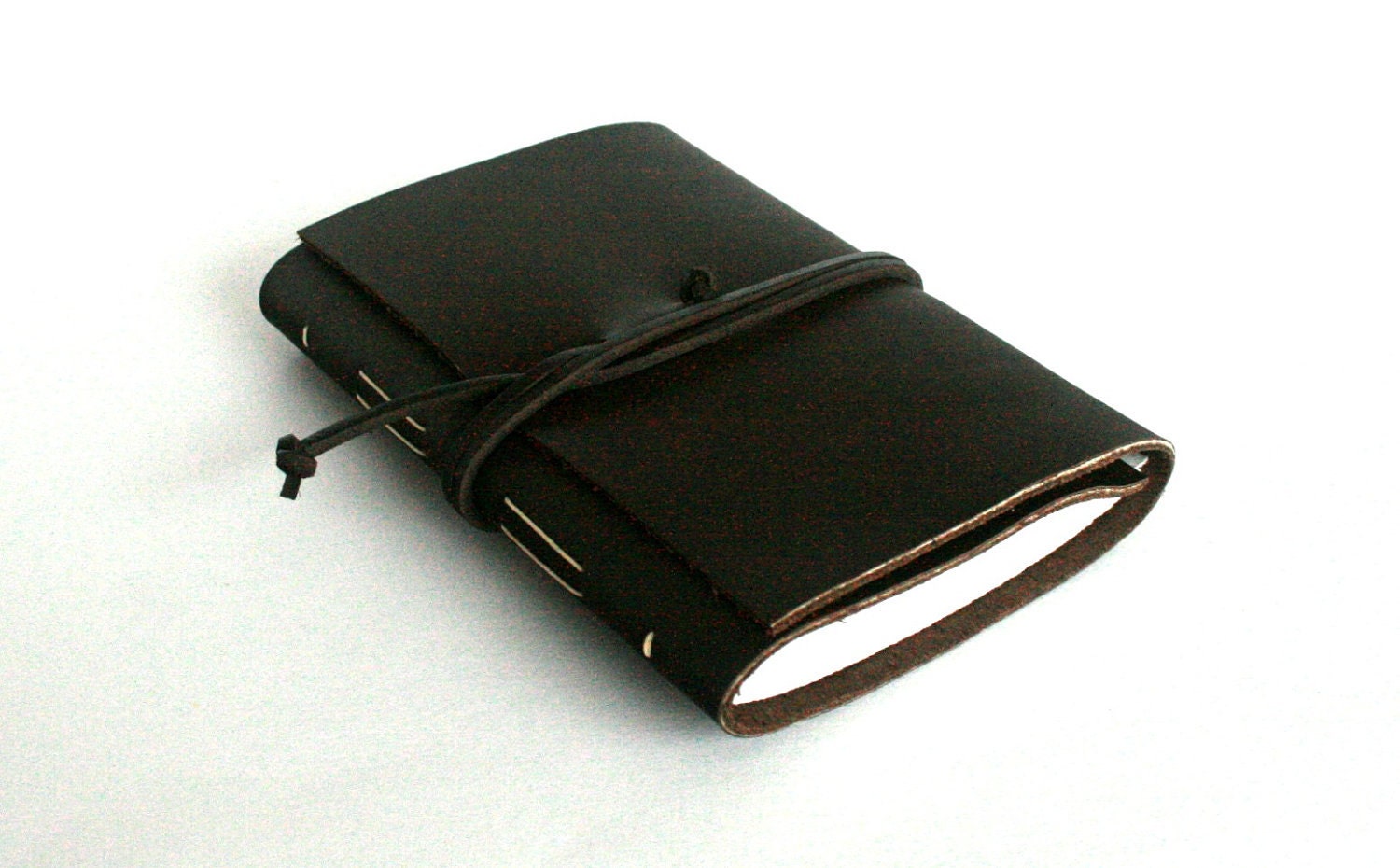 Slim Leather Journal, Brown, Thin Hand-Bound "The Gentleman" 4.5 x 6 Journal - 80 Pages - by The Orange Windmill on Etsy