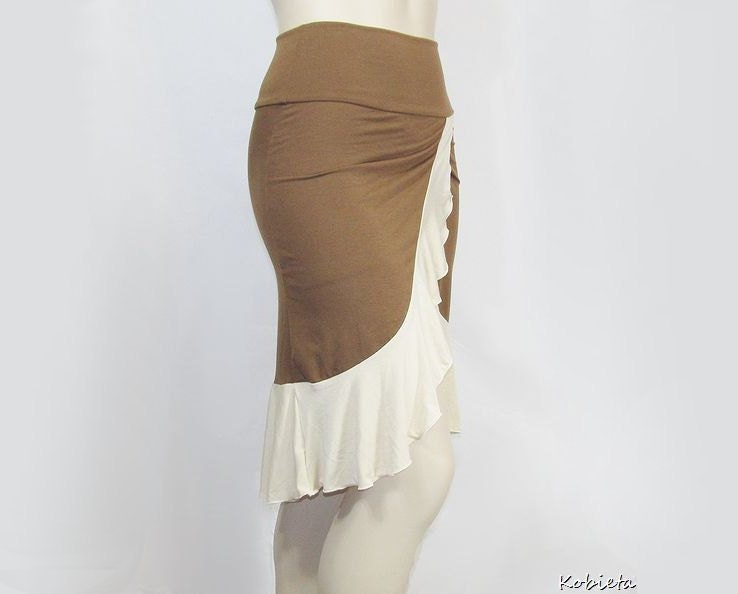 Plus Size Ruffled Wrap Skirt -Bamboo/Beechtree Jersey -Kobieta Salsa Skirt-Made to Measure Size-Choice of Color -XL thru All Plus Sizes