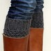 Crochet Boot Cuffs in Dark Slate Grey/Gray