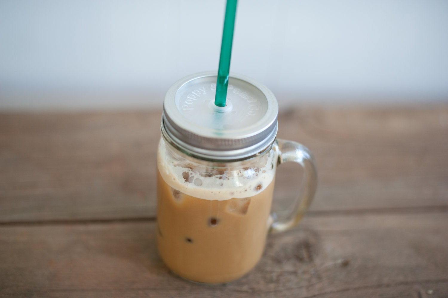 Iced Coffee - The NEW Mason Jar Tumbler Lid - Regular Mouth Canning Jar Drink Lid - Iced Beverage Lid Top