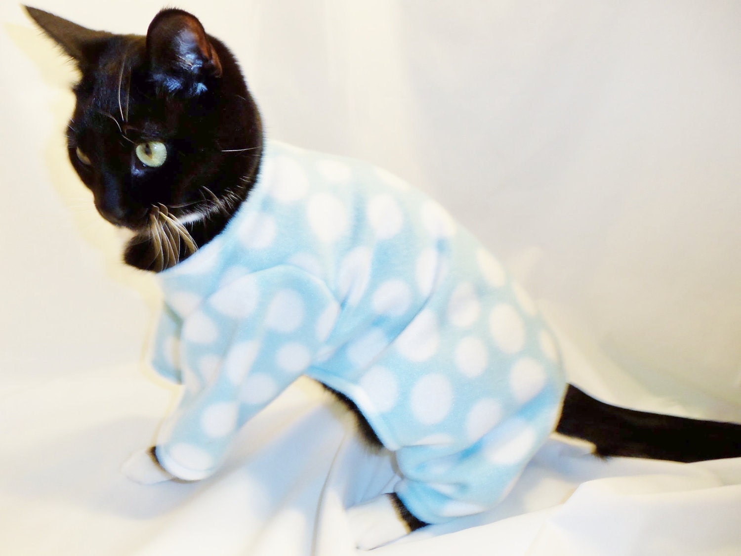 CoolCats Polka Dot Fleece Cat Pajamas