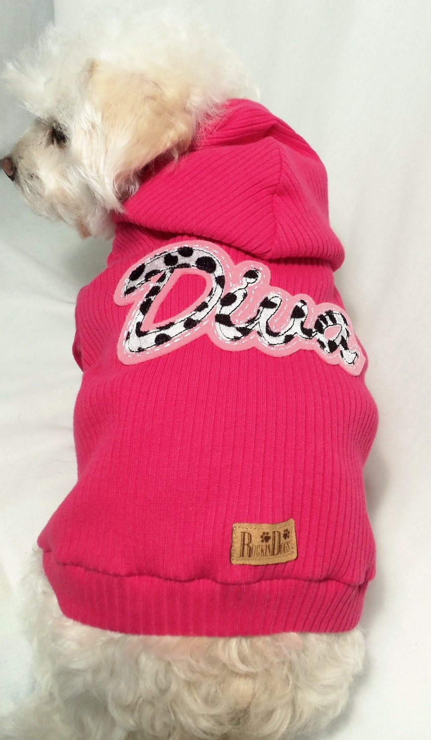 RockinDogs Hot Pink DIVA Knit Dog Hoodie