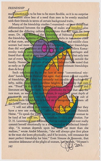 Original "Twisted Friendship" PG142 Lunatic Outsider Pop Art lowbrow outsider punk goth Altered Book OSWOA OOAK