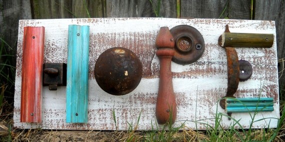 Rustic "HOPE" white sign on wood made from junk finds.