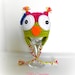 Unique baby gift set - baby girl owl hat and leg warmers - hot pink and green - any baby size so adorable