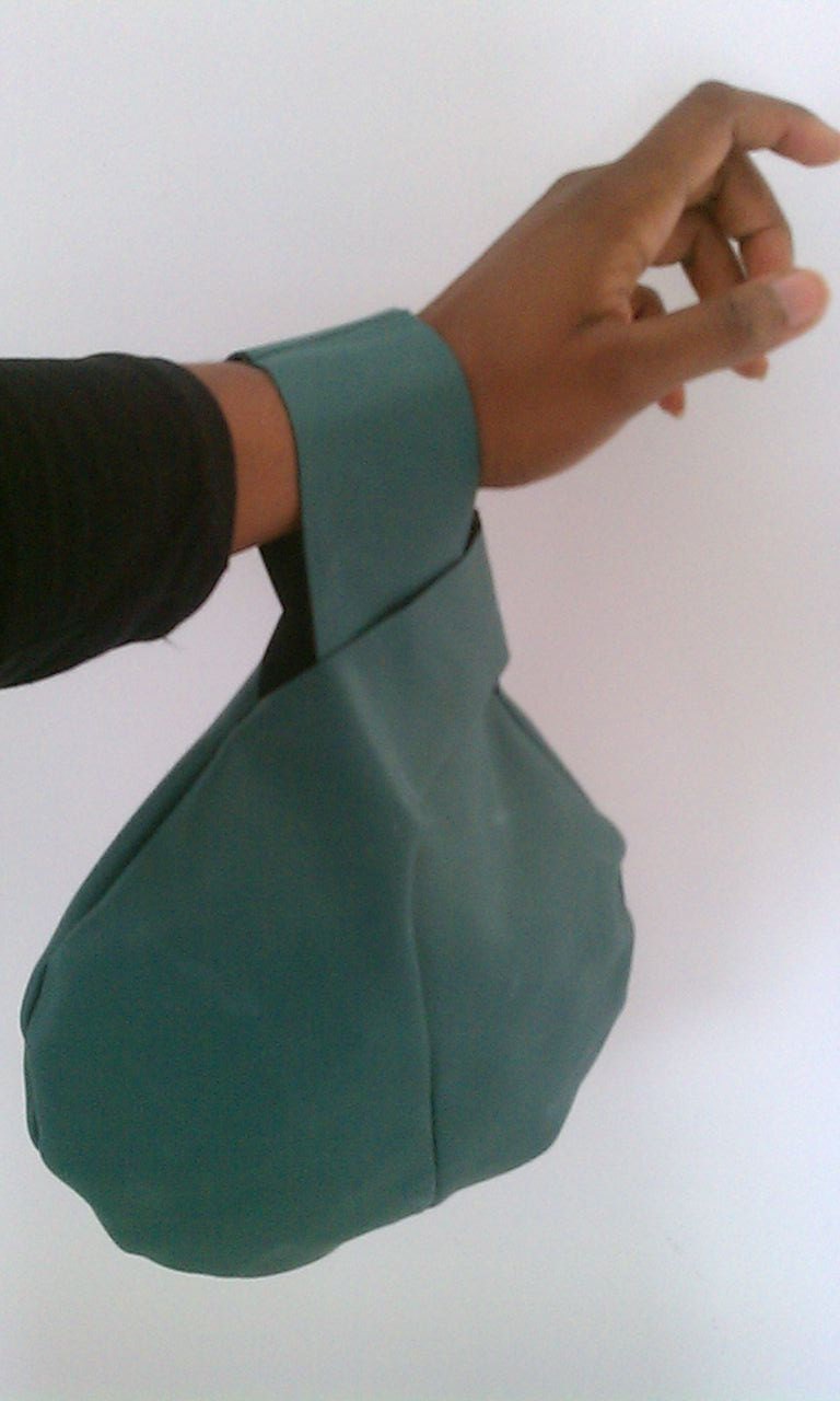 Reserved for Cassondra Baby Buddha Wristlet Clutch Ivy Green Leather Round Wristlet Purse