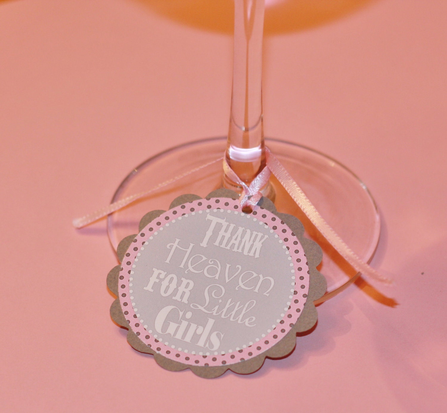 12 Baby Shower Favor Tags - Glass Tags - Pink Grey or Blue Grey Thank Heaven for Little Girls or Boys - Blue Grey Boy Available