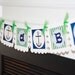 Ahoy "It's a Boy" Baby Shower Anchor Sailor Nautical Banner - Navy & Yellow or Navy Green or Navy White