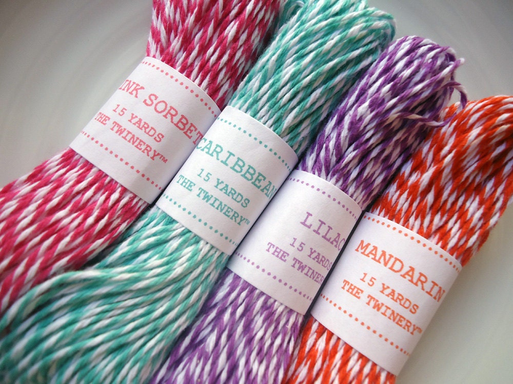 Baker's Twine - Brights 4 Pack - Hot Pink, Aqua, Purple, Orange - 60 Yards