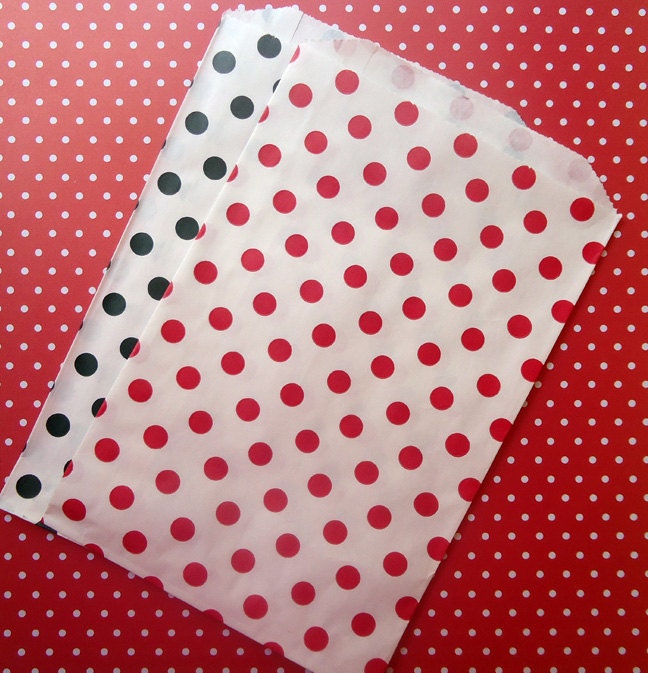 Paper Favor Bags - Ladybug Treat Bags - 1 Dozen