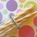 Yellow Striped Straws (30) - Paper Straws With Printable Flag Pennants - SALE - SAVE 15%