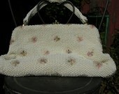 Beaded Corde-Bead Handbag, Coin Purse, Gloves and Mirror