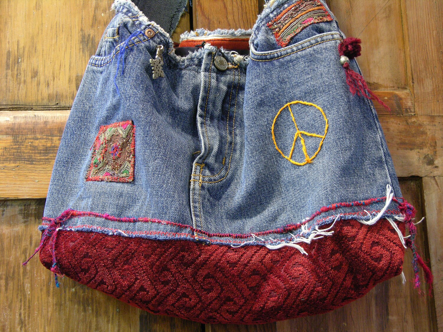 Lucky Brand Skirt now a Hippie Hobo Denim Bag