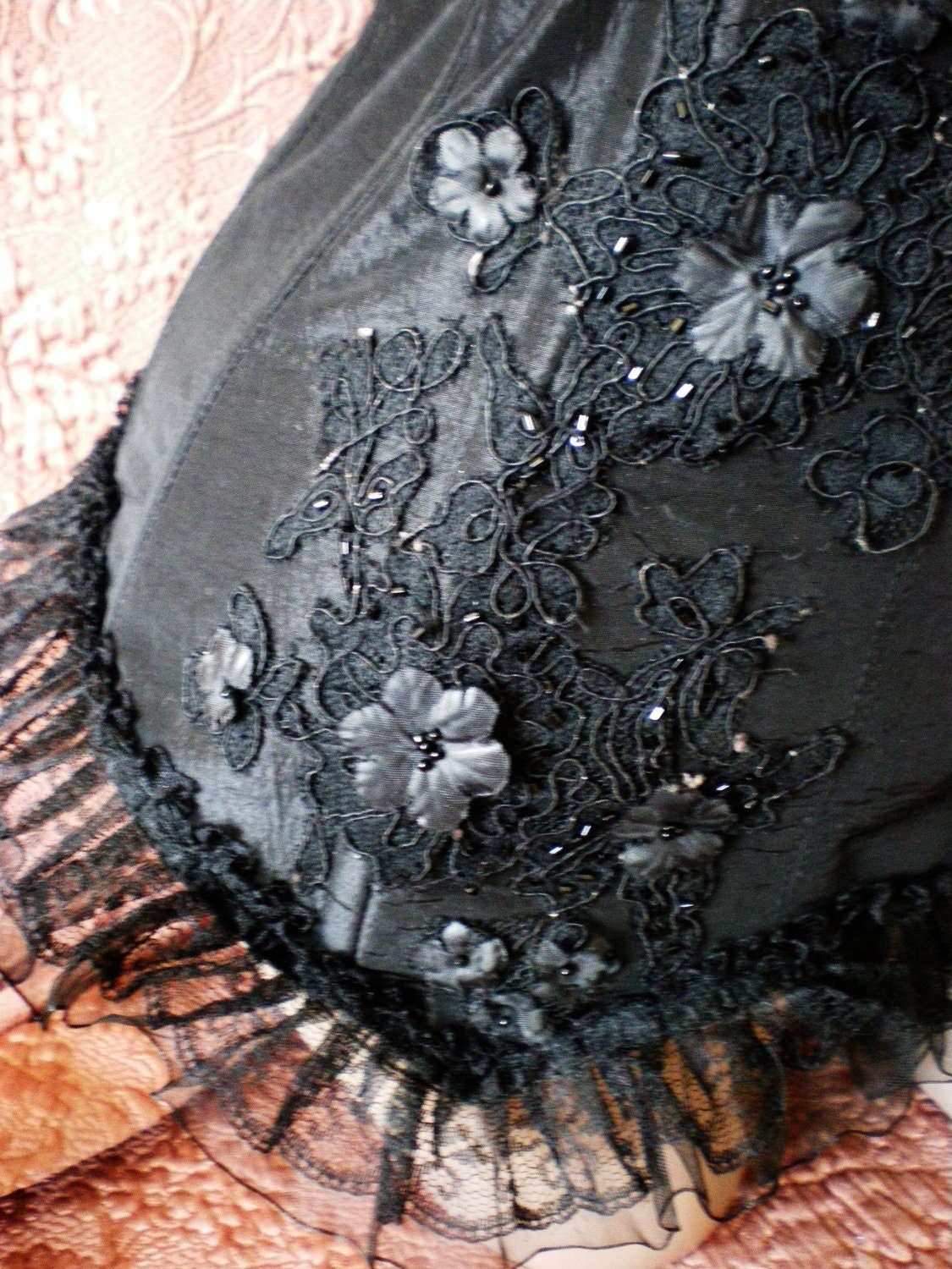 Black bustier size XL with  lace