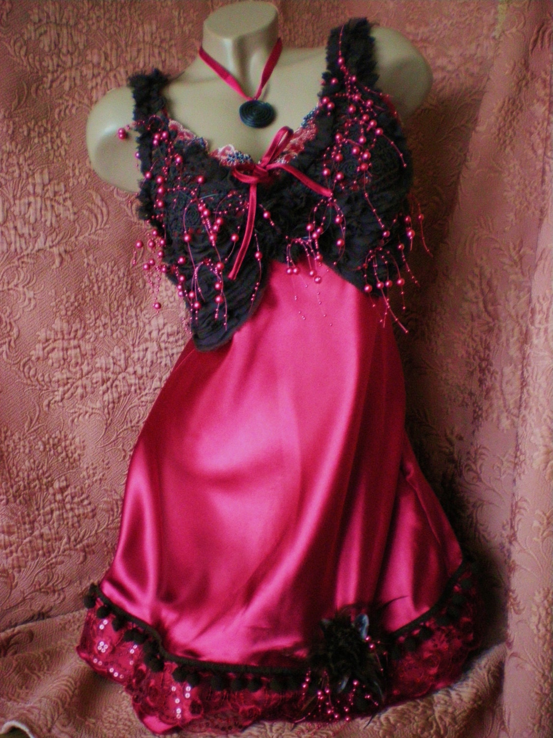 Red and brown dress size 40  (French size)