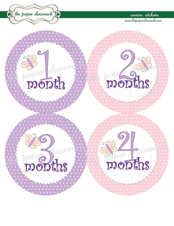 Butterfly Baby Monthly Milestone Stickers, Baby Stickers, Monthly Stickers, Month Stickers, First Year Belly Sticker, First Year Stickers Il_570xn